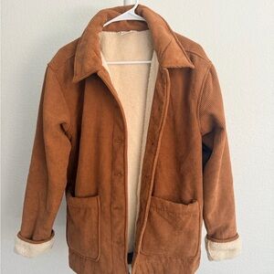Boston Traders Rust Corduroy Sherpa-Lined Jacket
